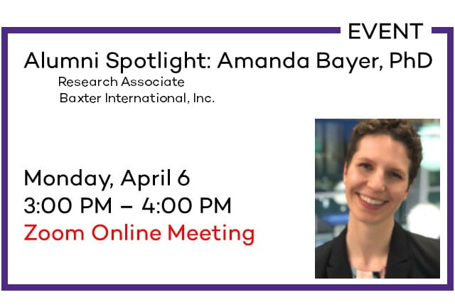 Amanda Bayer Alumni Spotlight Event April 6